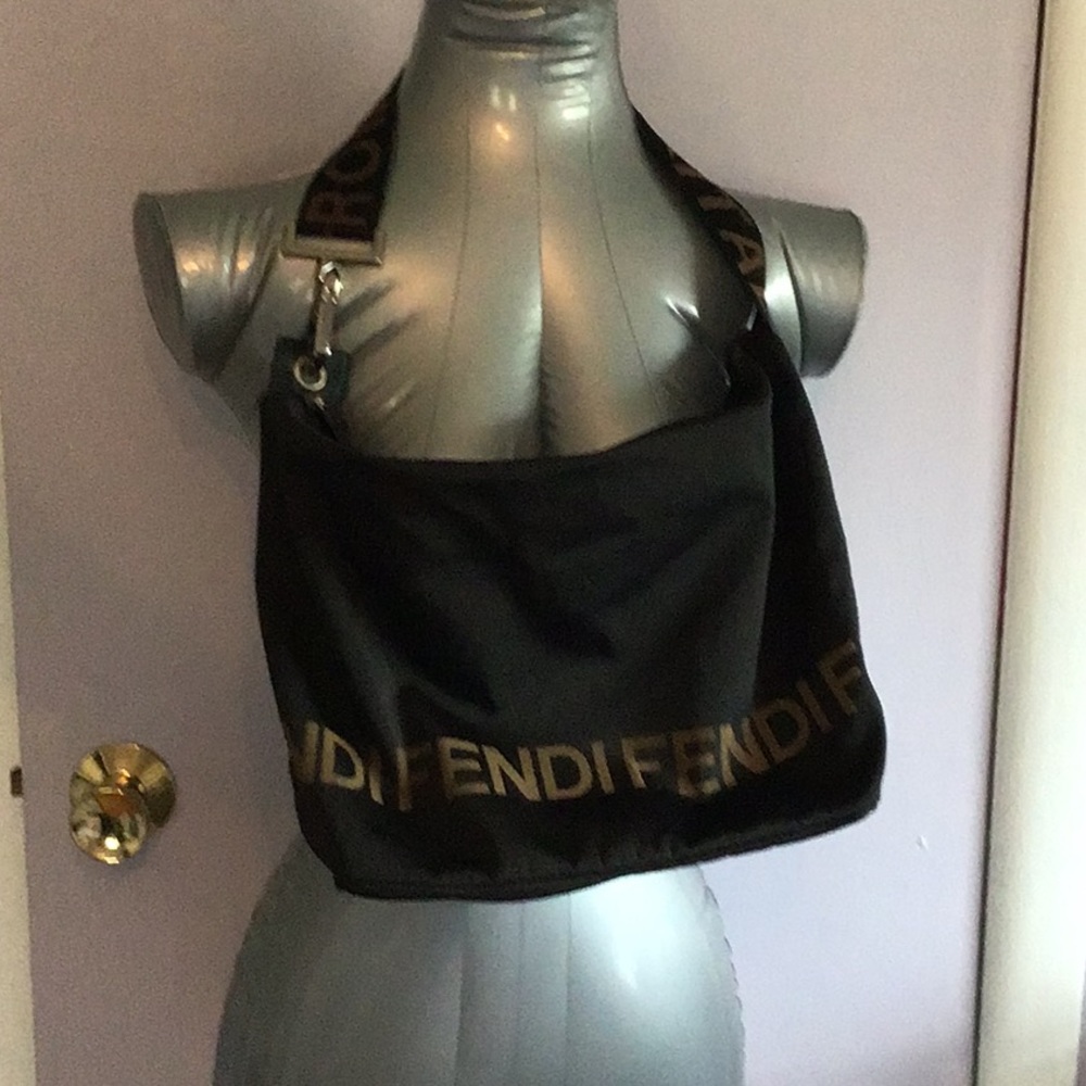 VINTAGE FENDI ROMA NYLON BAG WITH ATTACHED POUCH